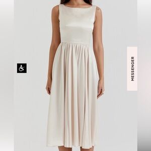 House of CB SHAYLA VINTAGE CREAM MIDI DRESS